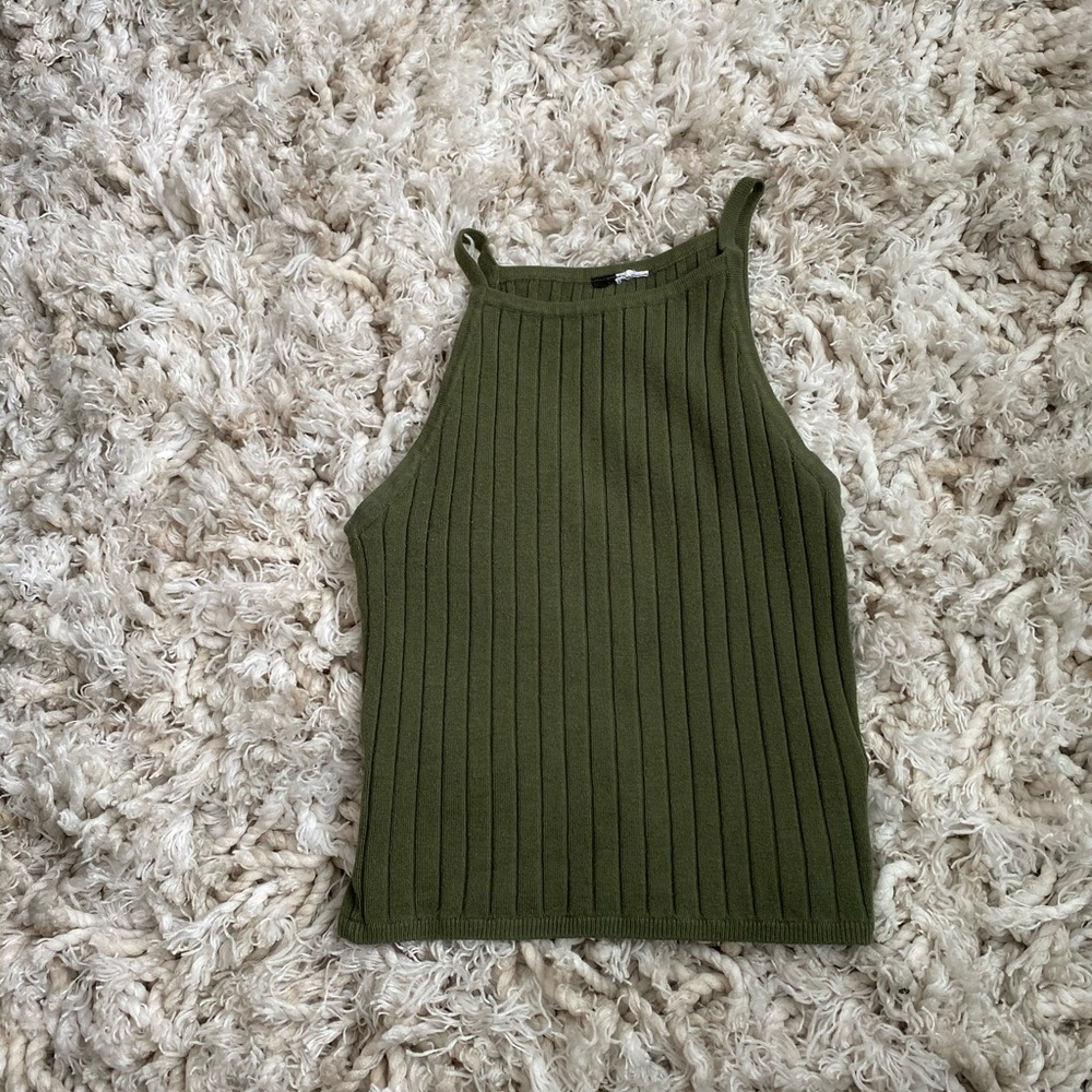 Olive green halter top